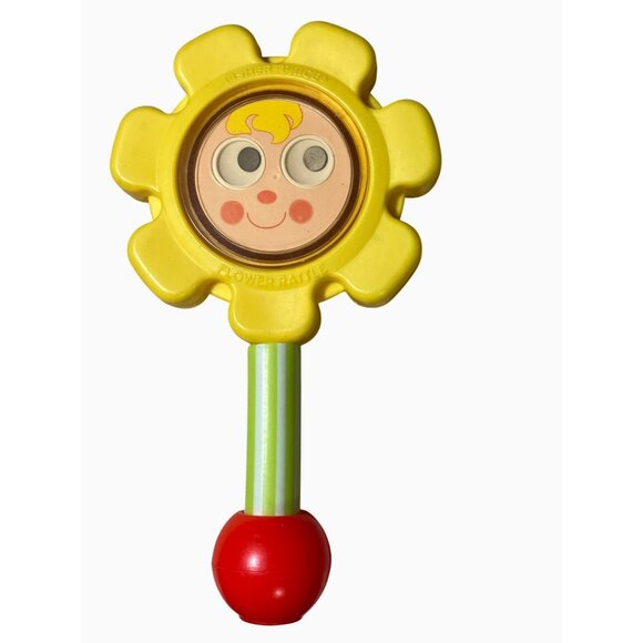 Fisher Price 1973 Flower Rattle Vintage Baby Toy - Picture 1 of 9